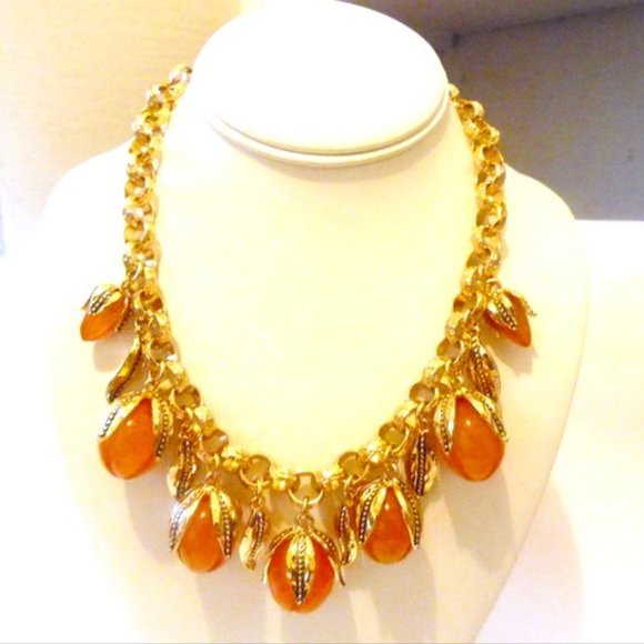 R. J, Graziano "Floral Exotica" Bead and Leaf Charm Necklace - Picture 1 of 5